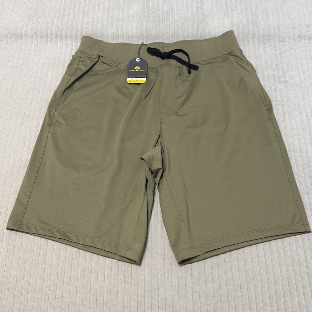 Mens Medium Fayettechill Highland Shorts Drawstring Green stretch peformance